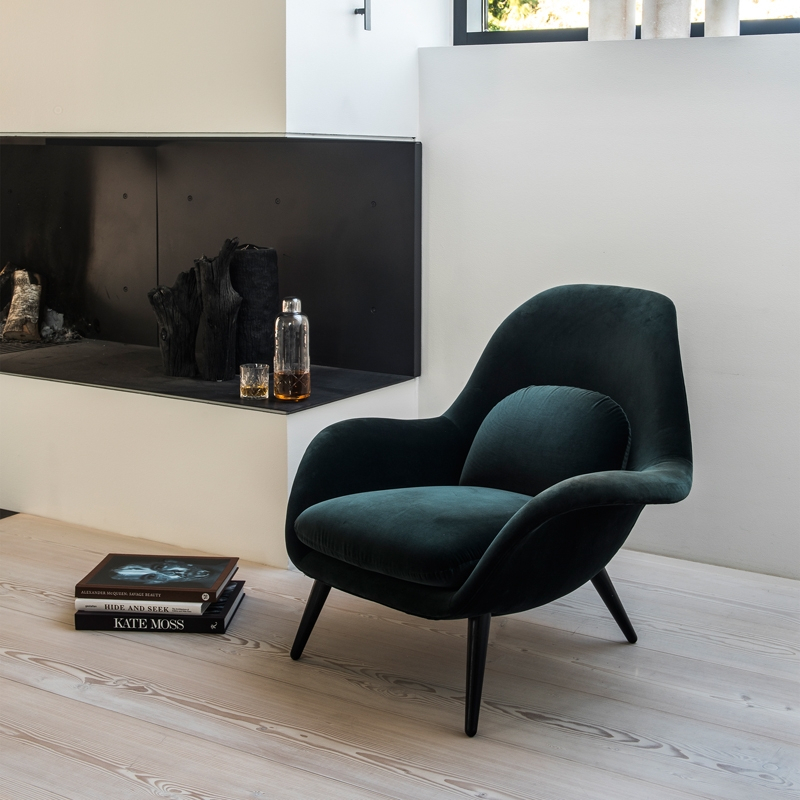 Fauteuil SWOON LOUNGE Bleu foncé 792 FREDERICIA