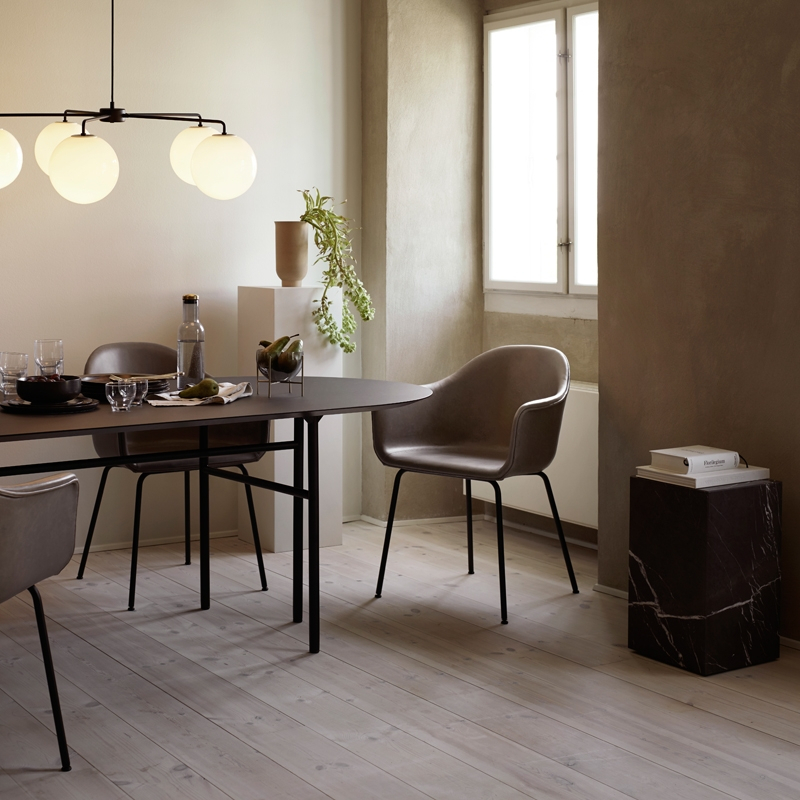 Chaise HARBOUR Coque tissu/ pieds acier Beige 233 AUDO COPENHAGEN
