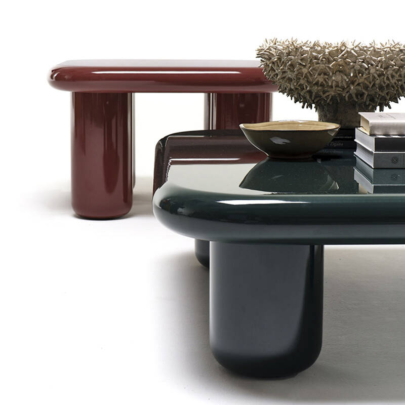 Table basse BILBAO 85x85 Beige laqué brillant MOGG
