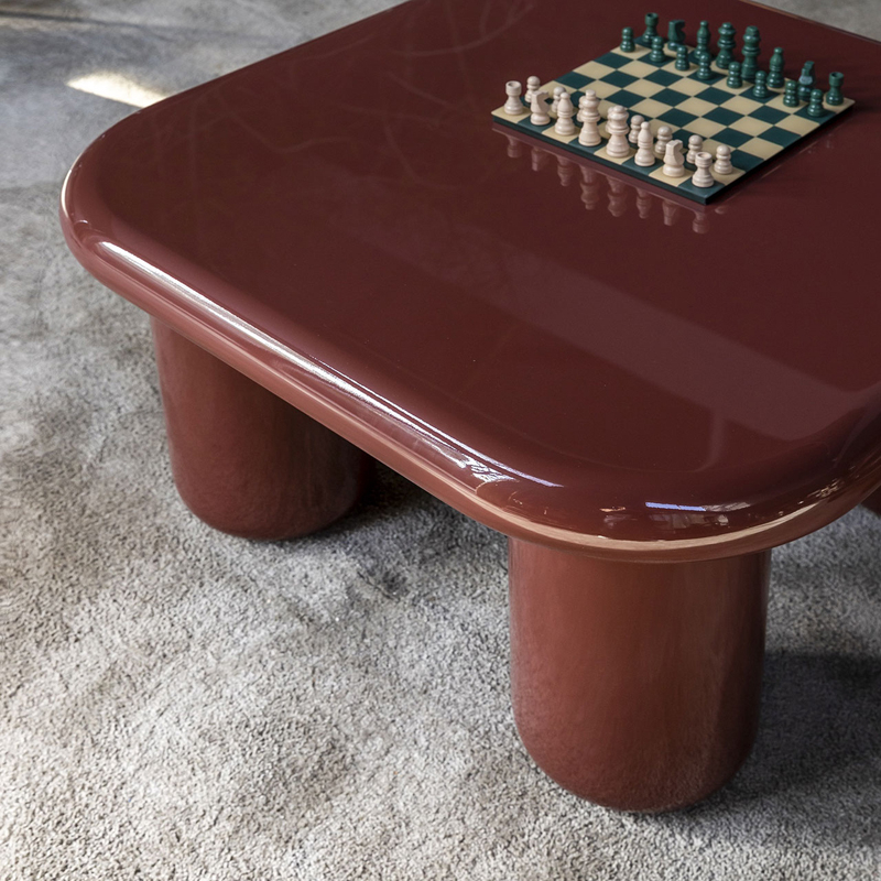 Table basse BILBAO 85x85 Beige laqué brillant MOGG