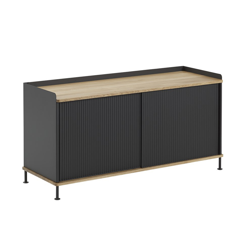 Meuble de rangement ENFOLD Buffet L 124 Chêne/ noir MUUTO