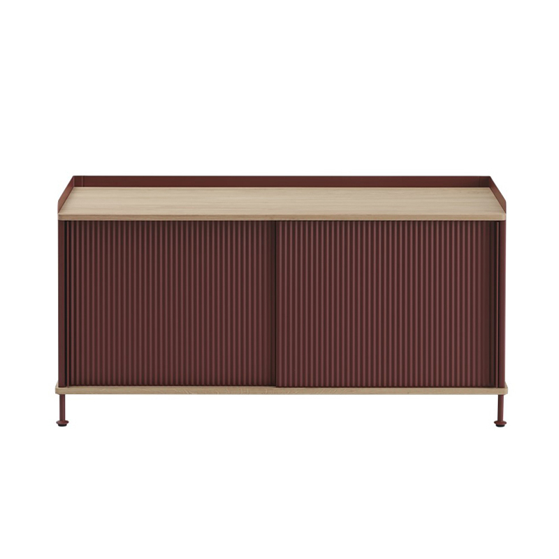 ENFOLD Buffet L 124 Chêne/ rouge foncé