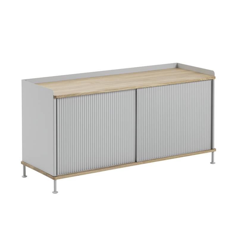 Meuble de rangement ENFOLD Buffet L 124 Chêne/ gris MUUTO