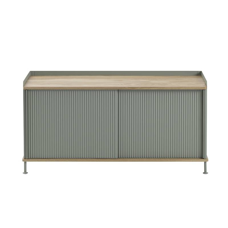 Meuble de rangement ENFOLD Buffet L 124 Chêne/ vert cendré MUUTO