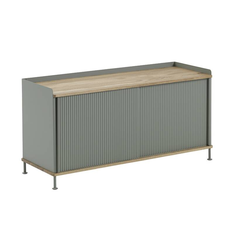 Meuble de rangement ENFOLD Buffet L 124 Chêne/ vert cendré MUUTO