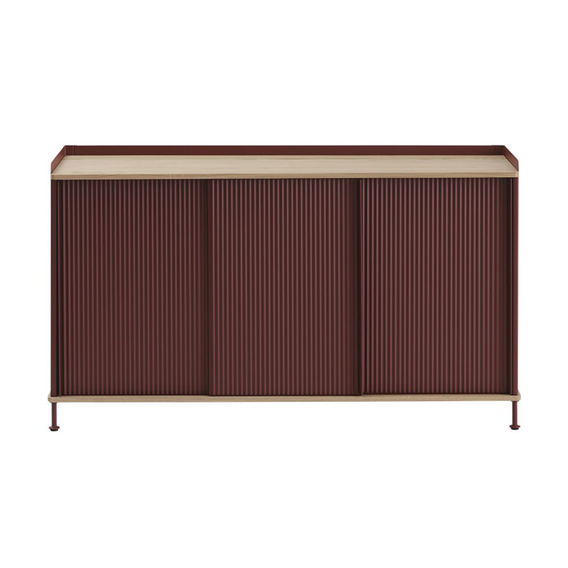 Meuble de rangement ENFOLD Buffet L 148 Chêne/ rouge foncé MUUTO