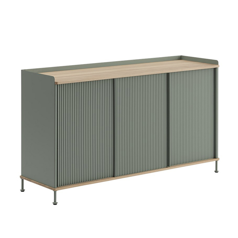 Meuble de rangement ENFOLD Buffet L 148 Chêne/ vert cendré MUUTO