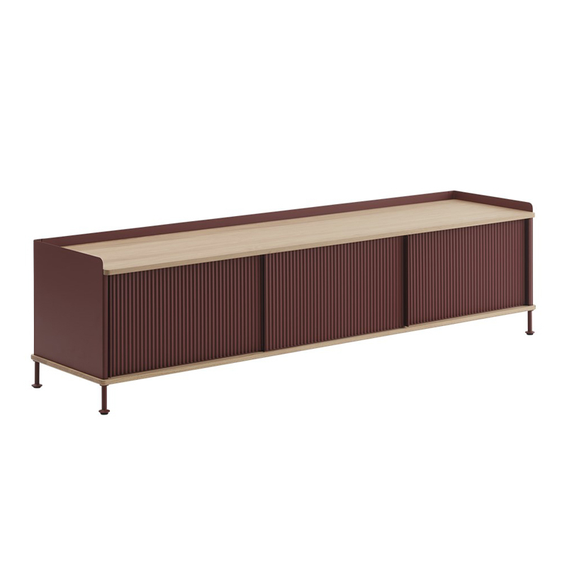Meuble de rangement ENFOLD Buffet L 186 Chêne/ rouge foncé MUUTO
