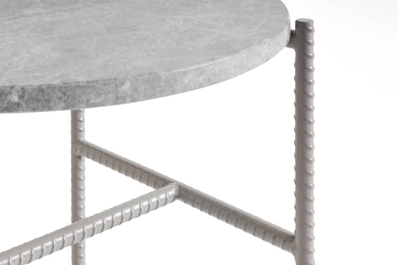 Table d'appoint guéridon REBAR Ø 45 marbre Marbre gris/ gris HAY