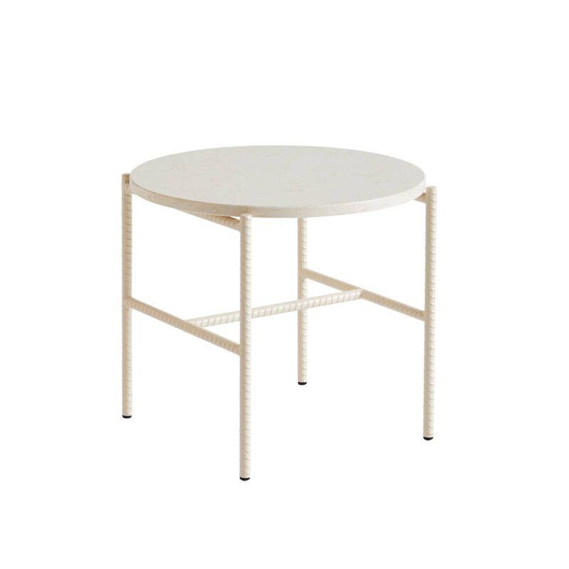 Table d'appoint guéridon REBAR Ø 45 marbre Marbre beige/ albâtre HAY