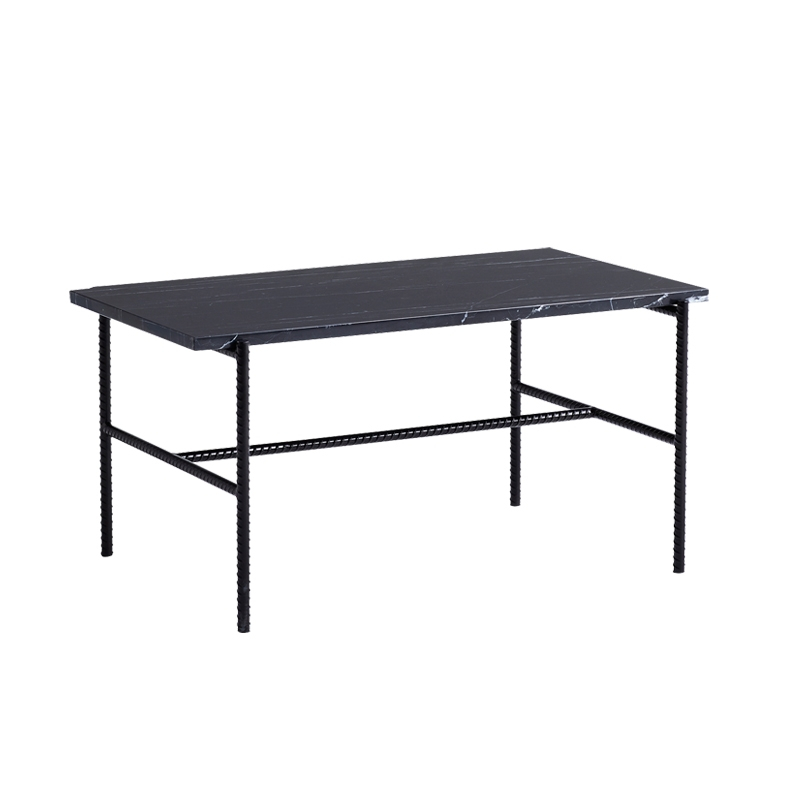 Table basse REBAR 80x49 Marbre noir/ noir HAY