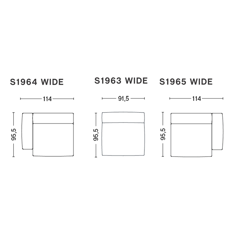 Canapé MAGS SOFT LOW 3 places wide Gris 126 HAY