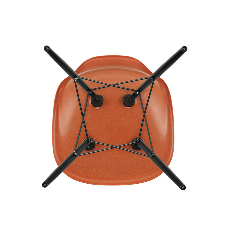 Chaise EAMES FIBERGLASS CHAIR DSW Rouge orange Eames VITRA