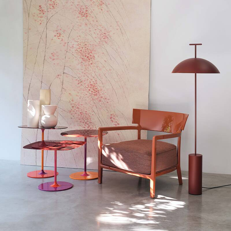Table d'appoint guéridon THIERRY H 50 Bordeaux KARTELL