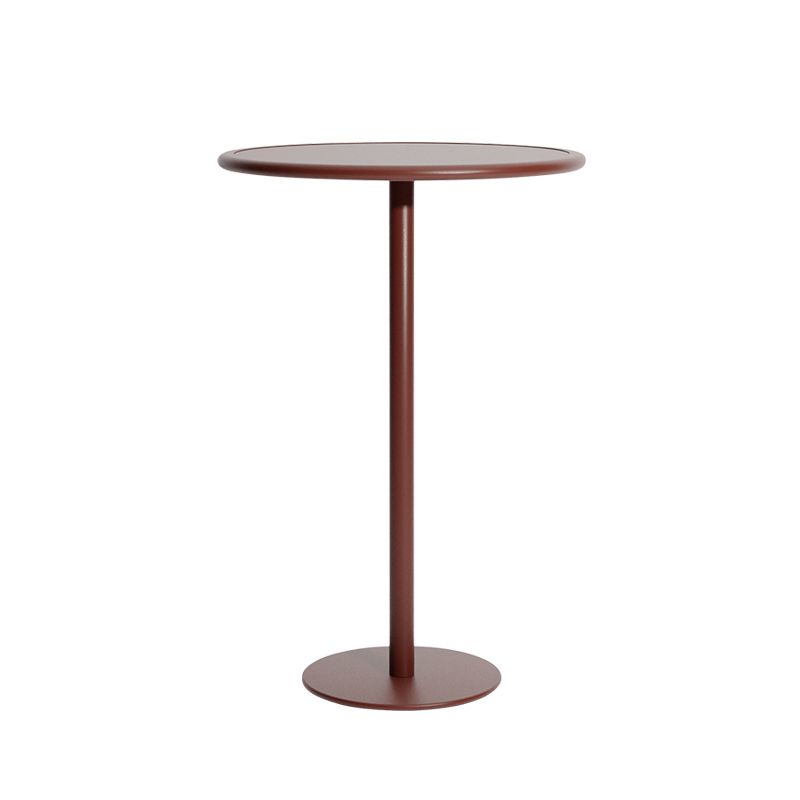 Table extérieur Mange-debout WEEK-END rond Rouge brun PETITE FRITURE
