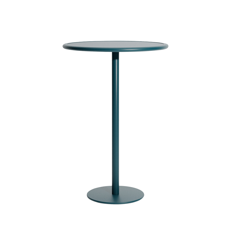 Table extérieur Mange-debout WEEK-END rond Bleu océan PETITE FRITURE