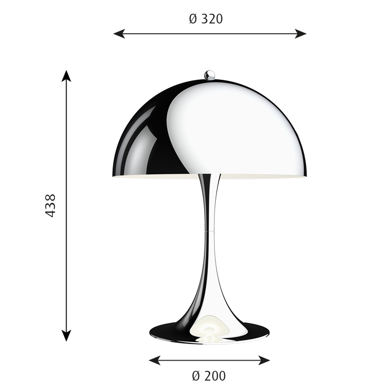 Lampe à poser PANTHELLA 320 Chrome LOUIS POULSEN