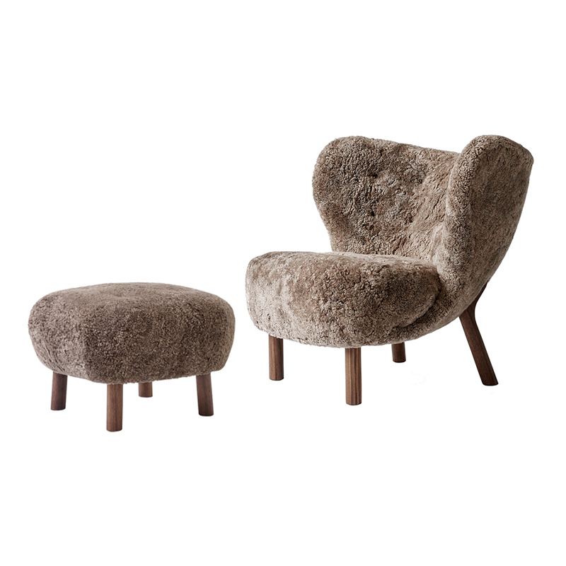 Fauteuil LITTLE PETRA VB1 & Pouf ATD1 Sheepskin Sahara AND TRADITION