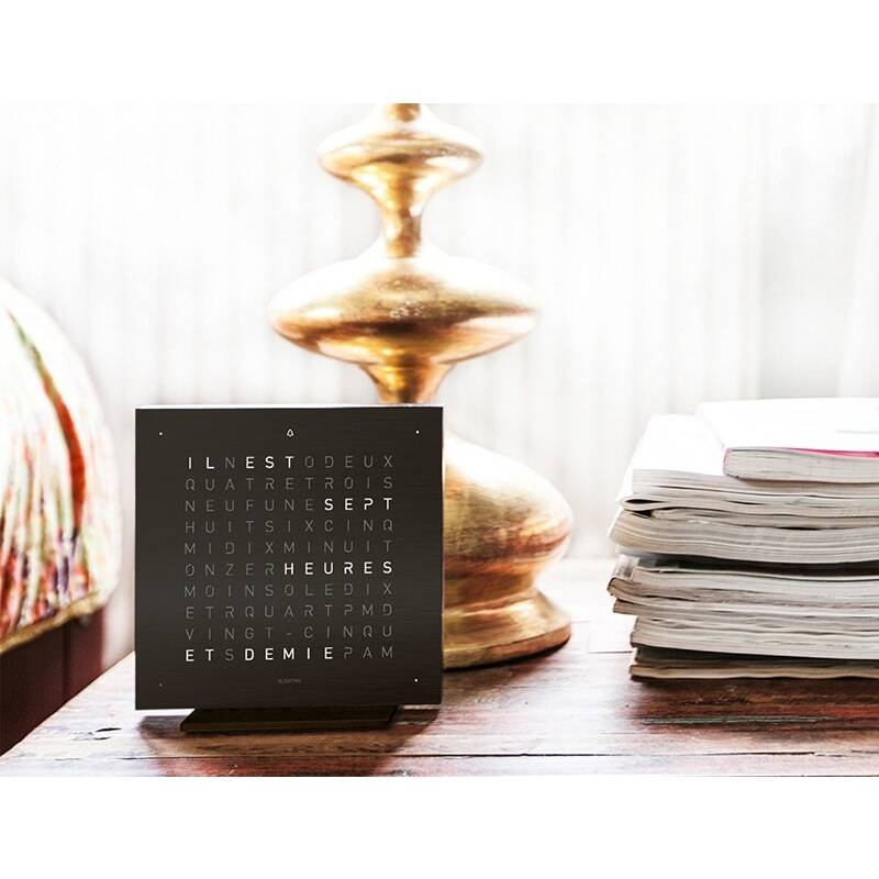 Horloge Horloge/ réveil QLOCKTWO EARTH 13,5 Pure Noir QLOCKTWO