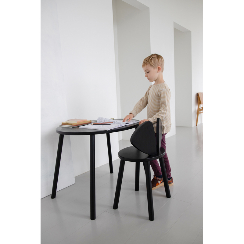 Table enfant Chaise et table enfant MOUSE SCHOOL SET 6 à 10 ans Noir NOFRED