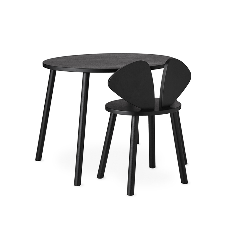 Table enfant Chaise et table enfant MOUSE SCHOOL SET 6 à 10 ans Noir NOFRED