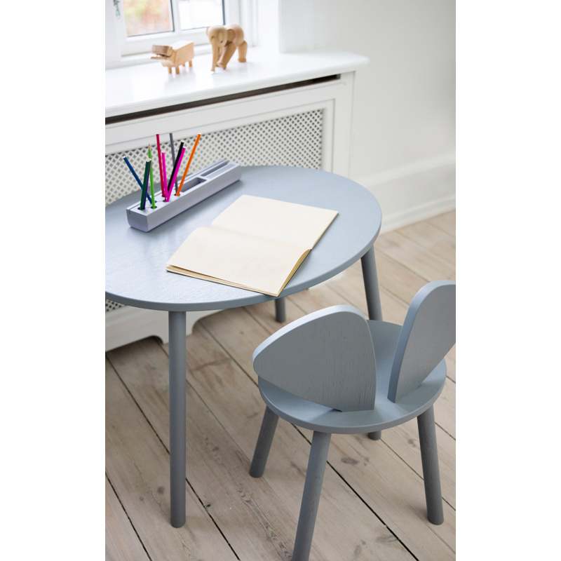 Table enfant Chaise et table enfant MOUSE SCHOOL SET 6 à 10 ans Gris NOFRED