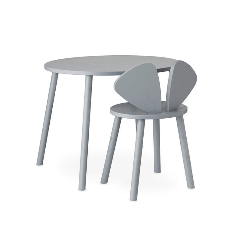 Table enfant Chaise et table enfant MOUSE SCHOOL SET 6 à 10 ans Gris NOFRED