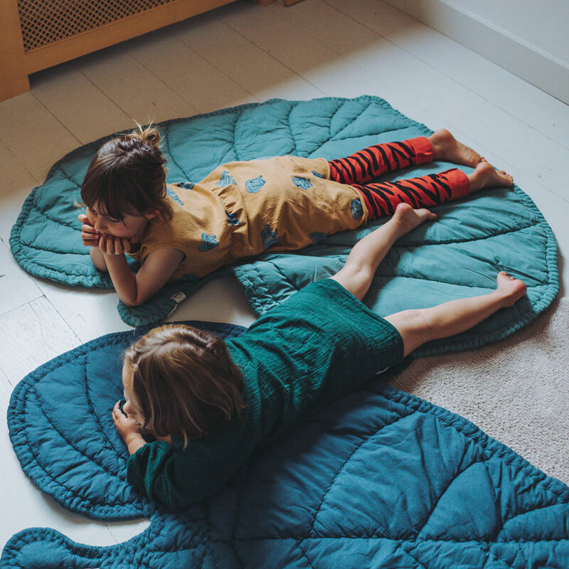 Textile enfant Tapis de jeu LEAF BLANKET Menthe NOFRED