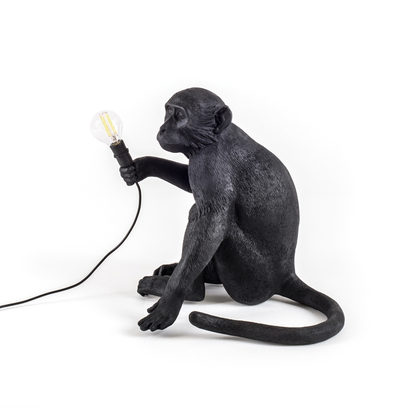 Lampe à poser MONKEY OUTDOOR Sitting Noir SELETTI