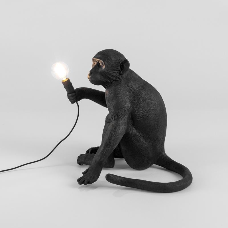Lampe à poser MONKEY OUTDOOR Sitting Noir SELETTI