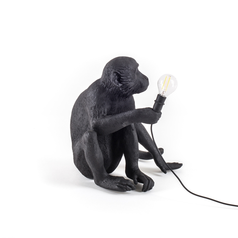 Lampe à poser MONKEY OUTDOOR Sitting Noir SELETTI