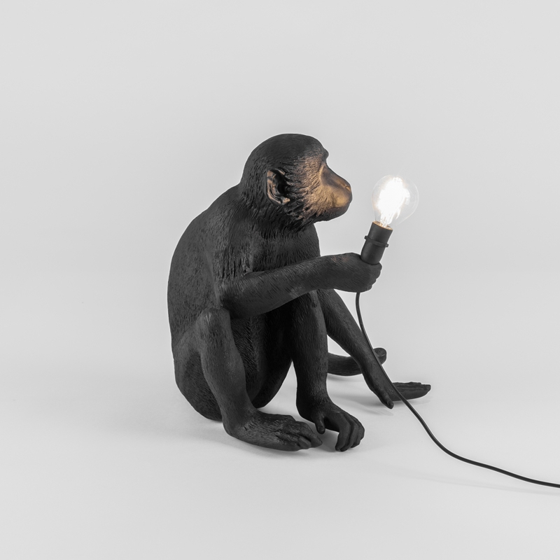 Lampe à poser MONKEY OUTDOOR Sitting Noir SELETTI