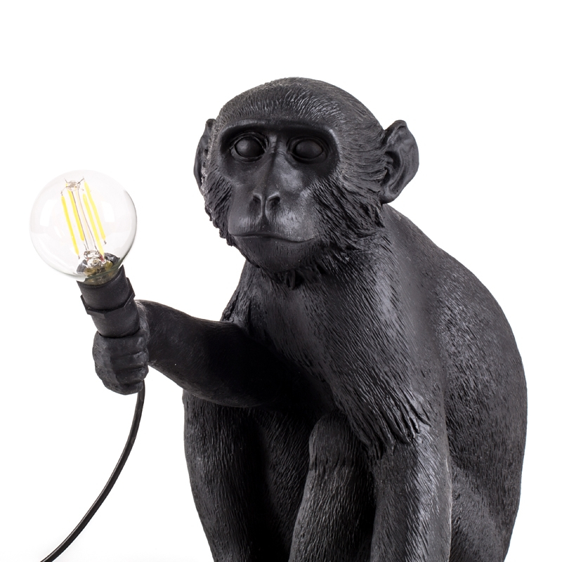 Lampe à poser MONKEY OUTDOOR Sitting Noir SELETTI