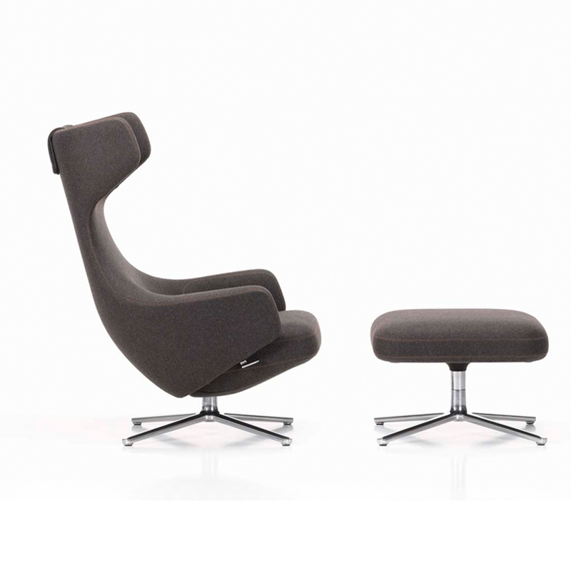 Fauteuil GRAND REPOS & OTTOMAN tissu Cosy muscat VITRA
