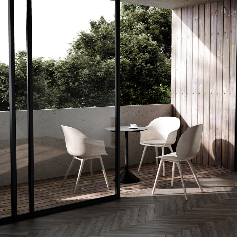 Chaise extérieur BAT OUTDOOR Blanc albâtre GUBI