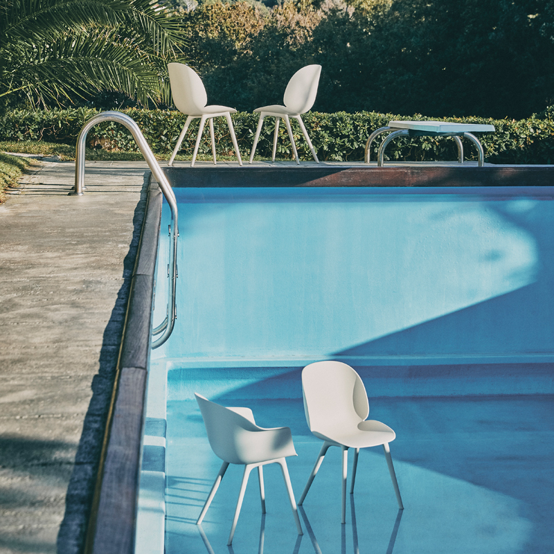 Chaise extérieur BAT OUTDOOR Blanc albâtre GUBI