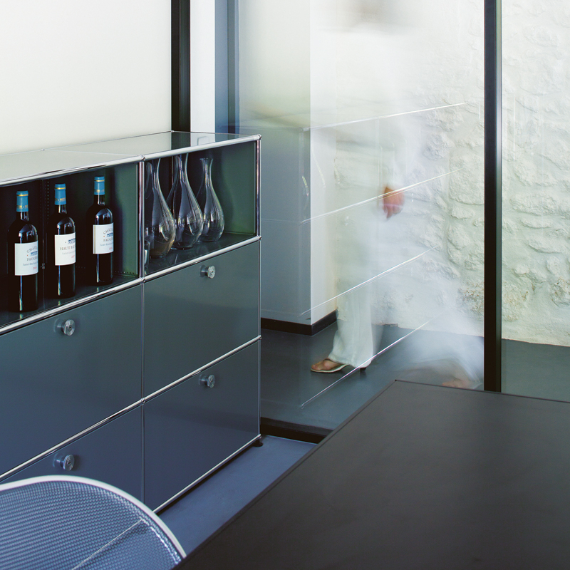 Meuble de rangement USM HALLER M64 Bleu acier USM HALLER