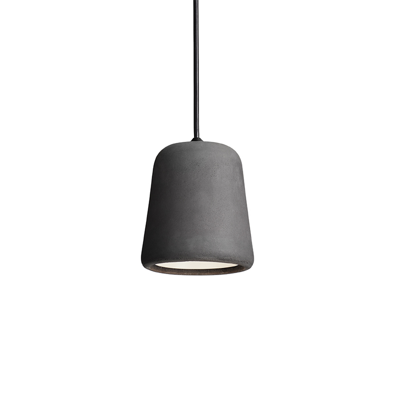 Suspension MATERIAL Béton gris foncé / Cordon noir NEW WORKS