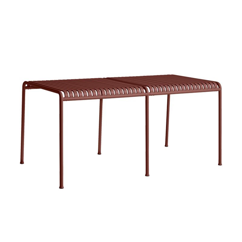 Table extérieur PALISSADE pied intermédiaire Rouge fer HAY