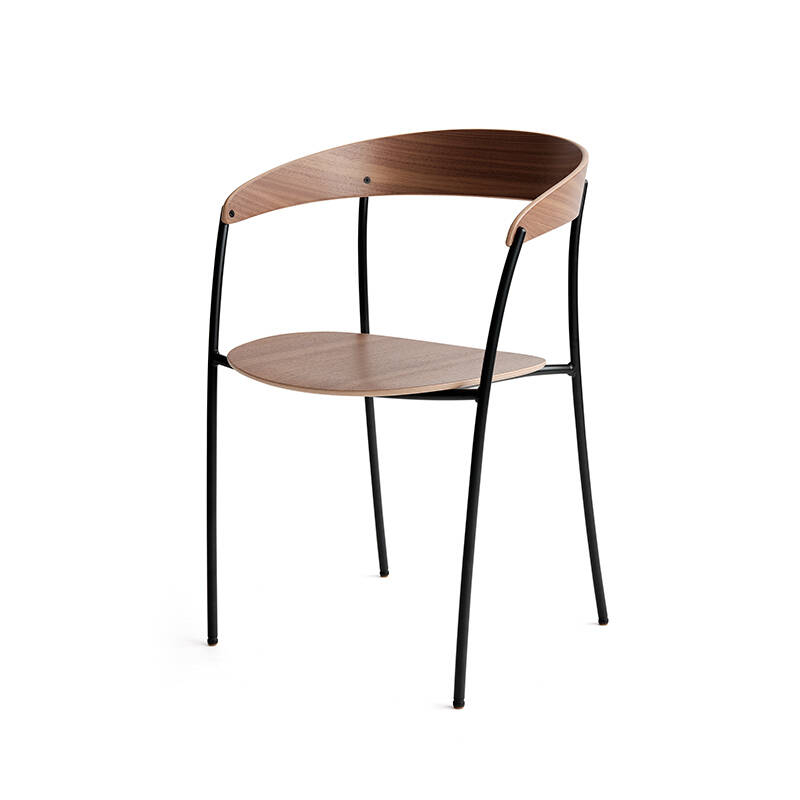 Chaise MISSING avec accoudoirs Noyer NEW WORKS