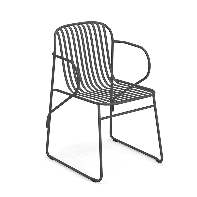 Chaise extérieur RIVIERA avec accoudoirs Fer ancien EMU
