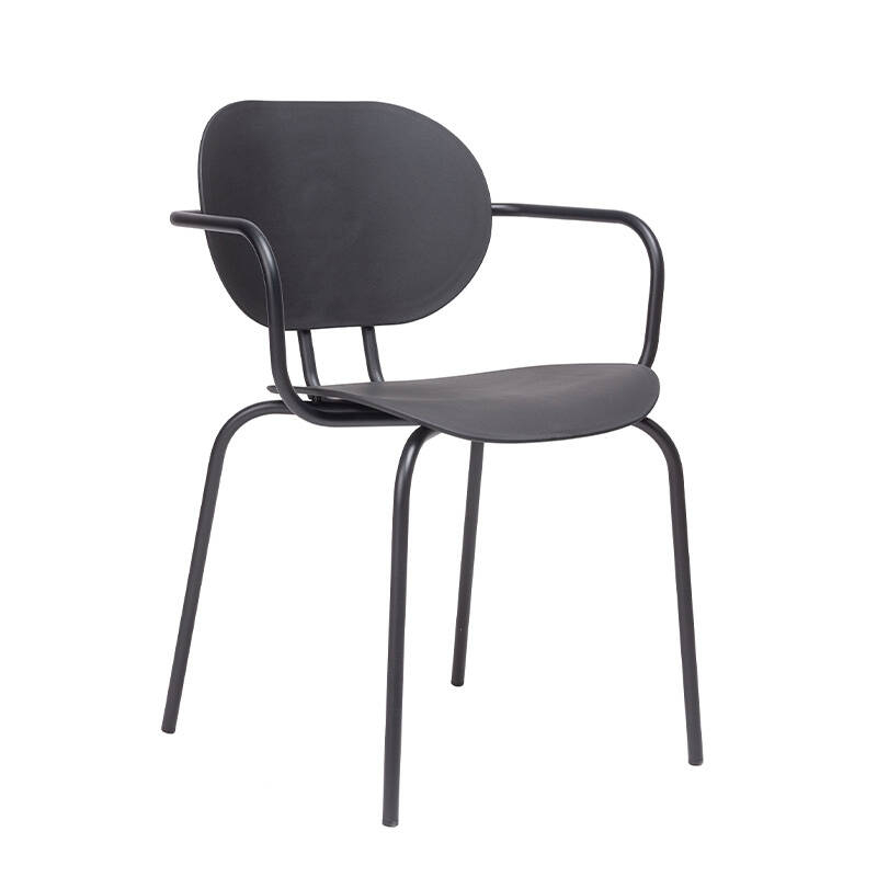 Chaise HARI PP indoor avec accoudoirs Noir / Noir ONDARRETA