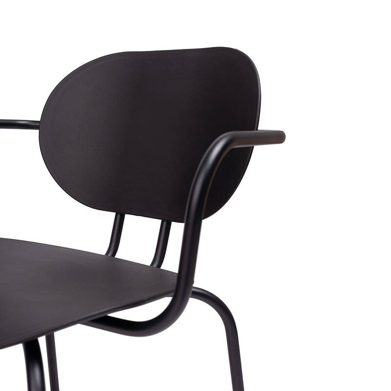 Chaise HARI PP indoor avec accoudoirs Noir / Noir ONDARRETA