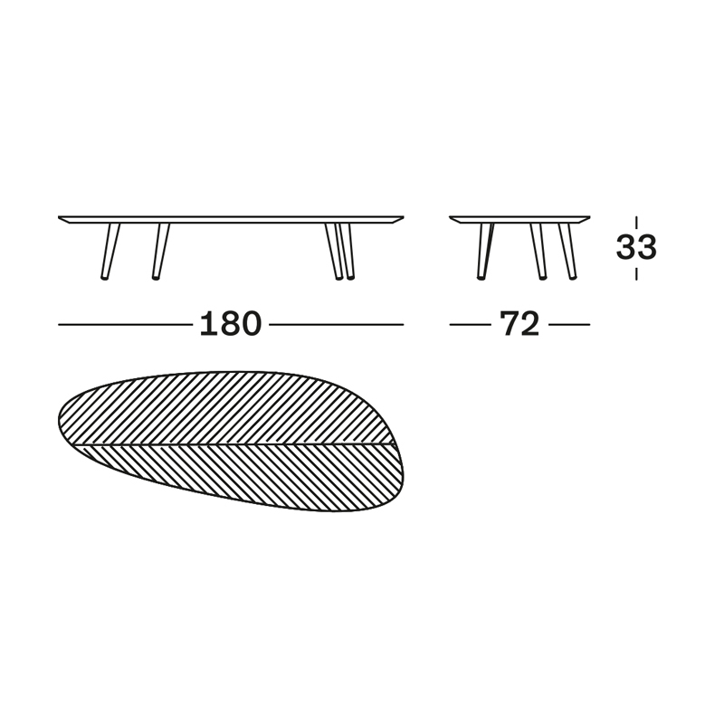 Table basse TWEED MINI Large Noir ZANOTTA