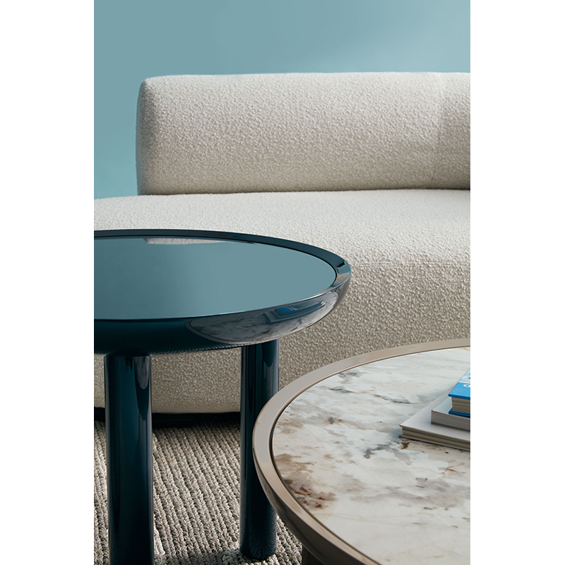 Table d'appoint guéridon K-TOP Ø 60 Miroir bronze/colombe KARTELL