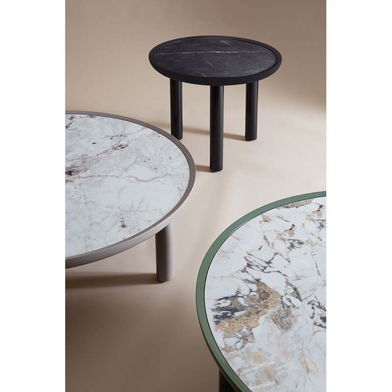 Table d'appoint guéridon K-TOP Ø 60 Miroir bronze/colombe KARTELL