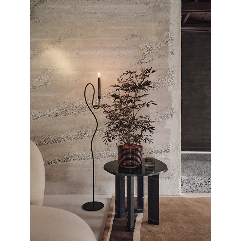 Table d'appoint guéridon TAULA H 45 Marbre noir FERM LIVING