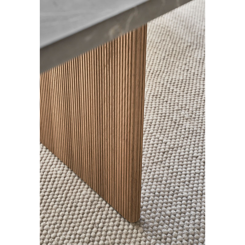 Table CABIN SQUARE Marbre Pietra gris / Chêne clair VIPP