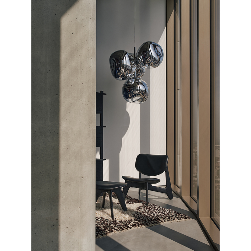 Pouf SLAB OTTOMAN Cuir noir TOM DIXON