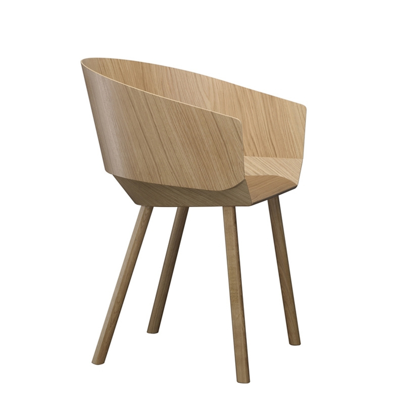 Chaise HOUDINI avec accoudoirs Chêne E15